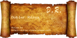 Dobler Rózsa névjegykártya